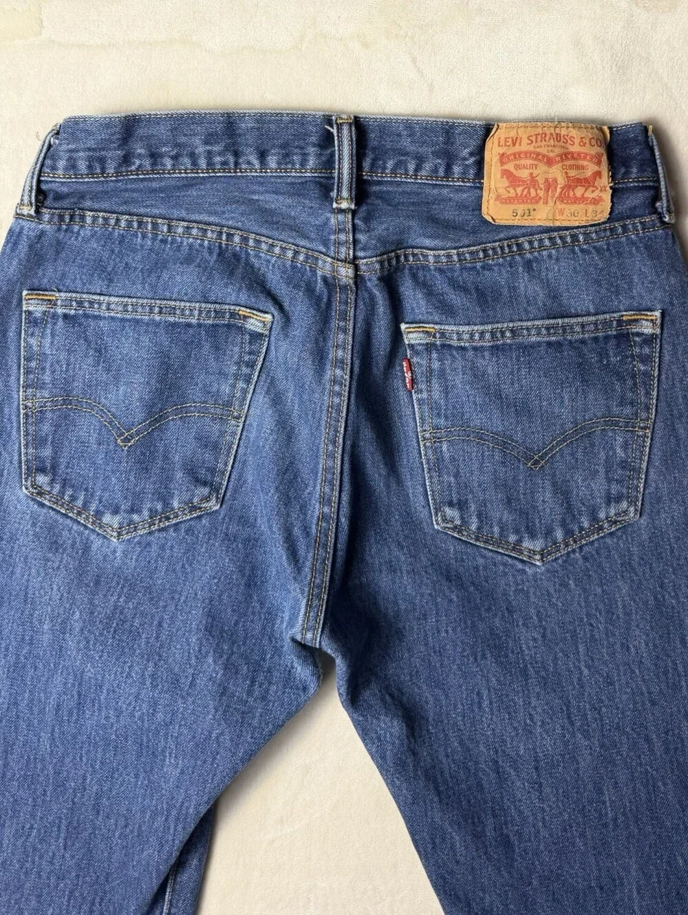 Levi's 501 Original Fit Men's Jeans W30 L34 Blue Denim Button Fly Classic